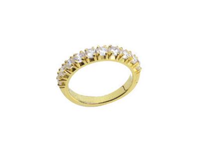Ring Mit 4-krappenfassung, 1 Reihe,18k Gelbgold. Ref. 330 - Standard Bild - 2