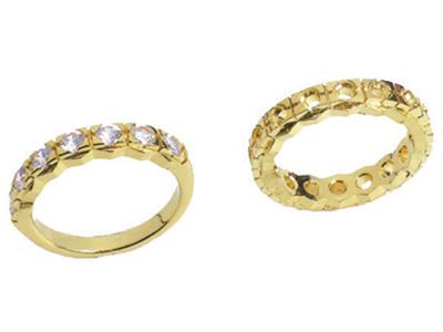 Trauring 4-krappenfassung, 1rangig,18k Gelbgold. Ref. 350 - Standard Bild - 3
