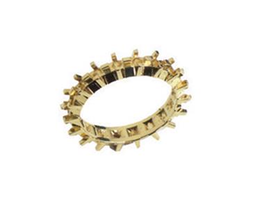 Trauring Mit 4 Krappen, 1 Reihe, Gelbgold 18k. Ref. 370