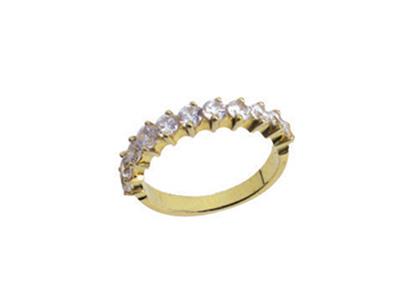 Ring Mit Versetzter Krappenfassung 1 Reihe, 18k Gelbgold. Ref. 391 - Standard Bild - 2