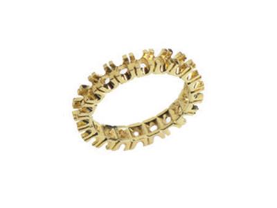 Trauring Mit 4-krappenfassung, 1 Reihe, Gelbgold 18k. Ref. 420 - Standard Bild - 1