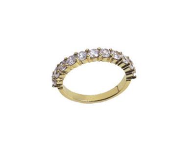 Trauring Mit 4 Krappen, 1 Reihe, Gelbgold 18k. Ref. 440/5037 - Standard Bild - 2
