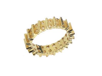 Trauring Ganze Barrette 2 Reihen, 18k Gelbgold. Ref. 452 - Standard Bild - 1