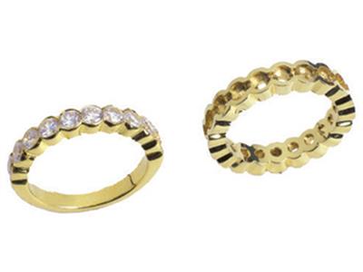 Ringfassung Mit Halb Offener Fassung 1 Reihe, Gelbgold 18k. Ref. 481 - Standard Bild - 3