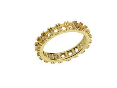 Trauring Mit 4 Krappenfassung, Einer Reihe, Gelbgold 18k. Ref. 500 - Standard Bild - 1