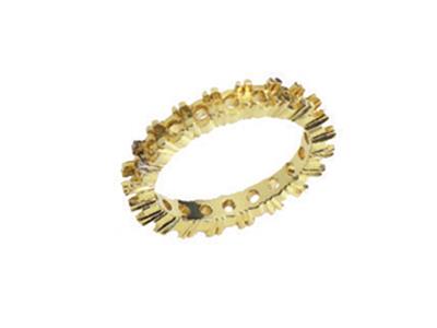 Trauring Mit 4 Krappenfassung, 1 Reihe, Gelbgold 18k. Ref. 580 - Standard Bild - 1