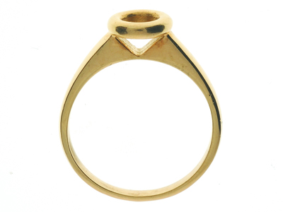 Solitär Mit Zargenfassung Für Einen 3,5 MM Großen Stein, 18k Gelbgold. Ref. Spn 29-34 - Standard Bild - 1