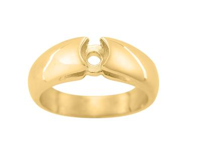 Solitär Für Runden Stein 5 Mm, 18k Gelbgold. Ref. Bg251 - Standard Bild - 2