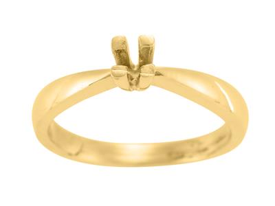 Solitär Mit 4 Krappen Für 4 MM Große Steine, 18k Gelbgold. Ref. Sv20/25 - Standard Bild - 2