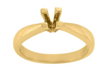 Solitär Mit 4 Krappen Für 4,5 MM Große Steine, 18k Gelbgold. Ref. Sv30/35 - Standard Bild - 2