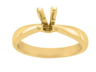 Solitär Mit 4 Krappen Für Einen 5 MM Großen Stein, Gelbgold 18 Karat. Ref. Sv40/50 - Standard Bild - 2