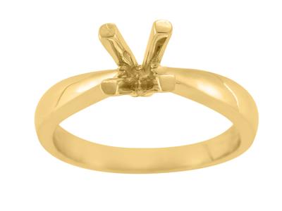 Solitär Mit 4 Krappen Für Einen 5,5mm Großen Stein, Gelbgold 18 Karat . Ref. Sv60/70 - Standard Bild - 2