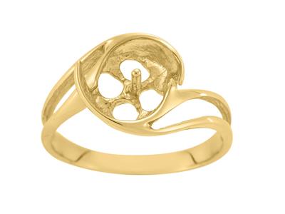 Ring Für Eine Perle Von 9 Bis 10 Mm, 18k Gelbgold. Ref. Bg117 - Standard Bild - 2