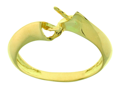 Duo-ring Für 2 Perlen Von 8 Bis 9 Mm, 18k Gelbgold. Ref. 131