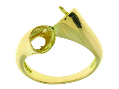 Duo-ring Für 2 Perlen Von 8 Bis 9 Mm, 18k Gelbgold. Ref. 241