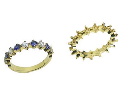 Solitärring Mit 4er-krappenfassung,1 Reihe, Gelbes Gold 18k. Ref. 365 - Standard Bild - 3