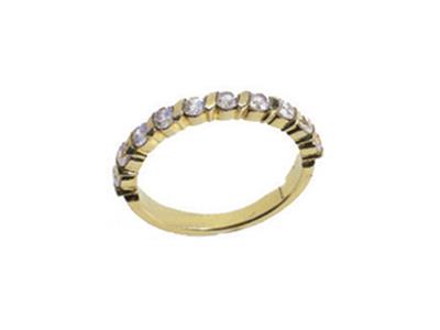 Solitärring Diagonal-barrette 1 Reihe, Gelbes Gold 18k. Ref. 450 - Standard Bild - 2