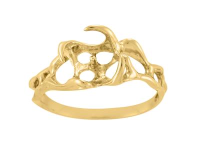 Ring Für Eine 10 MM Große Perle, 18k Gelbgold. Ref. Bg160 - Standard Bild - 2
