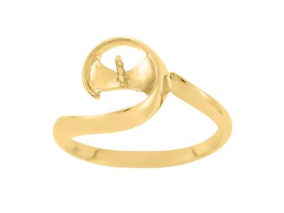 Ring Für Eine Perle Von 7 Bis 9 Mm,18k Gelbgold. Ref. Bg51 - Standard Bild - 2