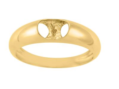 Ring Für Eine Perle Von 7 Bis 9 Mm, 18k Gelbgold. Ref. Bg138 - Standard Bild - 2