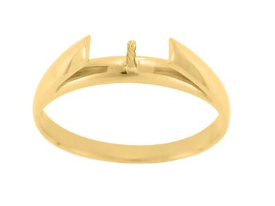 Ring Für Eine Perle Von 5 Bis 7 Mm, 18k Gelbgold. Ref. Solo S - Standard Bild - 2
