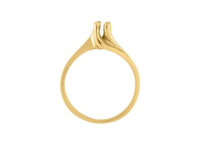 Solitaire Tourbillon 4 Krappen Für 3,2 MM Stein, 18k Gelbgold. Ref. Tr4