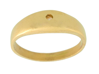 Leichter Quetschring Für 2 MM Große Steine, 18k Gelbgold. Ref. Bjol1 - Standard Bild - 1