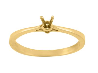 Solitär Mit 4 Krappen Für Einen Stein Von 2,6 Mm, 18 Karat Gelbgold. Ref. Ar15/20 - Standard Bild - 2