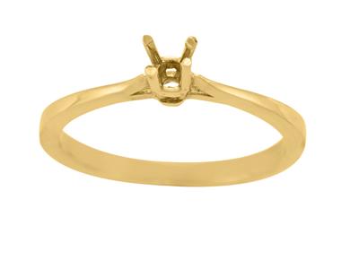 Solitär Mit 4 Krappen Für Stein 3 Mm, 18k Gelbgold. Ref. Ar30/35 - Standard Bild - 2