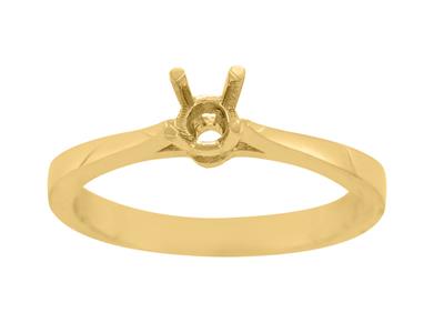 Solitär Mit 4 Krappen Für Einen 4 MM Großen Stein, 18k Gelbgold. Ref. Ar50/60 - Standard Bild - 2
