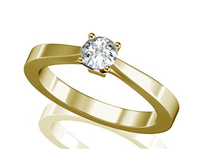 Solitär Mit 4 Krappen Für Einen 4 MM Großen Stein, 18k Gelbgold. Ref. Ar50/60 - Standard Bild - 3