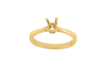 Solitär Mit 4 Krallen Für Einen 4,5mm Großen Stein, Gelbgold 18k. Ref . Ar70/90 - Standard Bild - 2