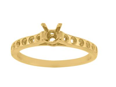 Solitär Mit 4 Krappen Für Zentralstein 4,8 Mm, 18 Karat Gelbgold. Ref.ga40/50 - Standard Bild - 2