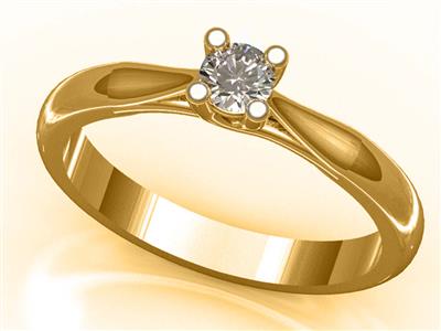 Solitär Mit 4 Gekreuzten Krappen Für Einen 3,8 MM Großen Stein, 18k Gelbgold. Ref. 03420 - Standard Bild - 2