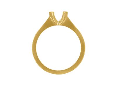 Solitär Halbrahmenfassung Für 5 MM Stein, Flacher Körper, 18k Gelbgold3n, Ringgröße 57 - Standard Bild - 2