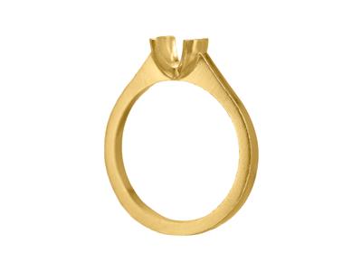 Solitär Halbrahmenfassung Für 5 MM Stein, Flacher Körper, 18k Gelbgold3n, Ringgröße 57 - Standard Bild - 3