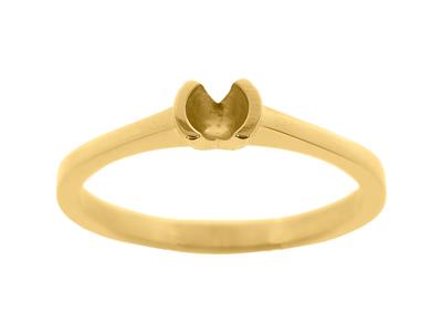 Solitär Mit Halbschalenfassung Für Einen 3,80 MM Groen Stein, Flacherkörper, Gelbgold18k 3n, Ringgröe