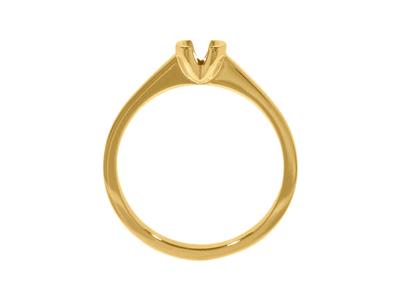 Solitär Mit Halbschalenfassung Für Einen 3,80 MM Großen Stein, Flacherkörper, Gelbgold18k 3n, Ringgröße - Standard Bild - 2