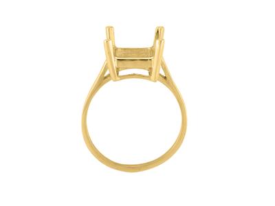 Ring In 4-krallen-fassung Für Einenrechteckigen Stein Von 12 X 10 Mm, 18k Gelbgold. Ref. 15379