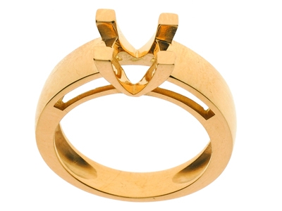 Solitär Mit 4 Krappen Für Einen Stein Von 6,3 Mm, 18k Gelbgold. Ref. 2630 - Standard Bild - 2