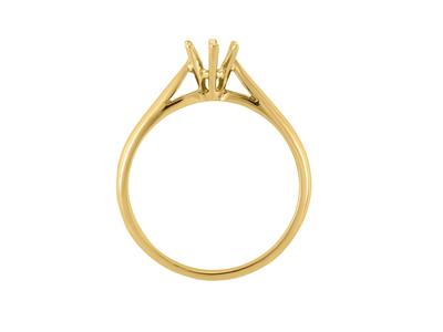 Solitär Mit 6 Krappen Für 4 MM Groe Steine, 18k Gelbgold. Ref. 25375