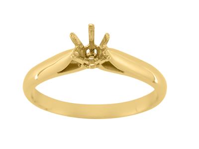 Solitär Mit 6 Krappen Für 4 MM Große Steine, 18k Gelbgold. Ref. 25375 - Standard Bild - 2