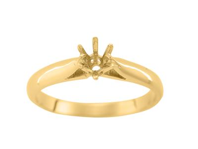 Solitär Mit 6 Krappen Für Einen 4,5 MM Großen Stein, 18k Gelbgold. Ref. 25376 - Standard Bild - 2