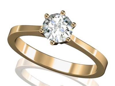 Solitär Mit 6 Krappen Für 4,5 MM Große Steine, 18k Gelbgold. Ref. 25376 - Standard Bild - 3