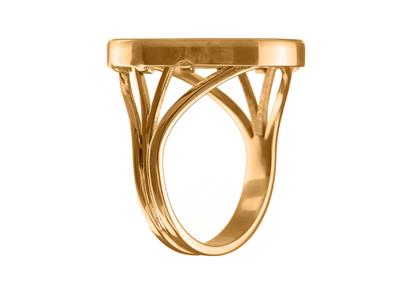 Ring Für 10-franken-münzen, Unsichtbare Krappenfassung, Rotgold 18k 4n