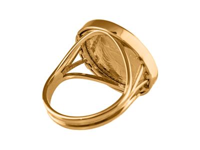 Münzring 20 Franken, Unsichtbare Krappenfassung, Rotgold 18k 4n - Standard Bild - 3