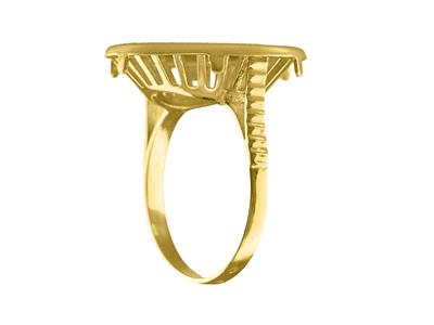 Ring Als Münzhalter Für 10 Franken,durchbrochener Korb, Gelbgold 18k - Standard Bild - 1