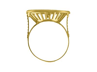 Ring Als Münzhalter Für 10 Franken,durchbrochener Korb, Gelbgold 18k - Standard Bild - 3