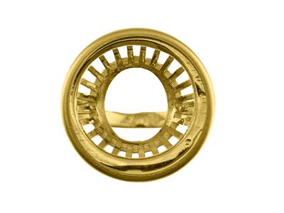 Ring Als Münzhalter Für 10 Franken,durchbrochener Korb, Gelbgold 18k - Standard Bild - 4