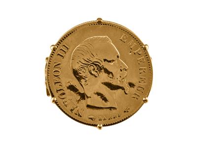 Ring Als Münzhalter Für 20 Franken,sechskrappenfassung, Personalisier Bar, Rotgold18k 4n - Standard Bild - 4